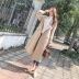 Áo khoác len nữ Apricot mùa thu đông 2018 mới phổ biến trên đầu gối dài phiên bản Hàn Quốc áo len nữ Hepburn gió