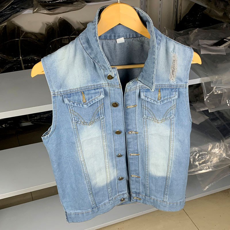 New Summer Light Luxury Simple Amiri Denim Vest for Young Men, Pp Sleeveless Vest D2 Slim Fit Vest, Available in Large Sizes
