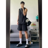 Черные быстросохнущие шелковые штаны для тренировок, весенние шорты, в американском стиле