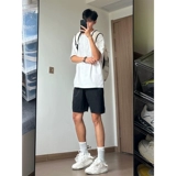 Черные быстросохнущие шелковые штаны для тренировок, весенние шорты, в американском стиле