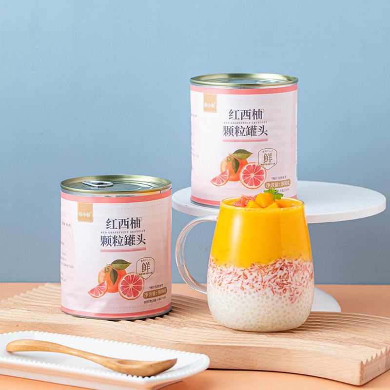 Canned Red Grapefruit Pieces, 800g Canned Pieces for Milk Tea Shops, Popular Grapefruit Pieces, Canned Grapefruit Pieces