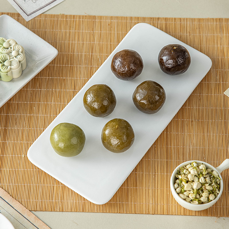 2025 Mid-Autumn Festival Mooncake with Tea-Flavored Filling, Oolong Earl Grey Tea, Low Sweetness, Cantonese-Style Peach Skin, Snow Skin, for Home and Commercial Use