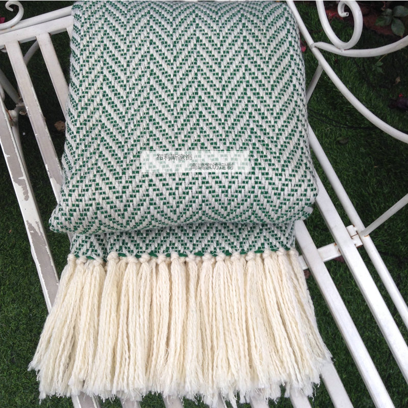 Bắc Âu chăn đuôi đơn giản sofa chăn mô hình xương cá giải trí chăn siêu mềm dày nap chăn mô hình trang trí phòng chăn - Ném / Chăn chăn đại hàn