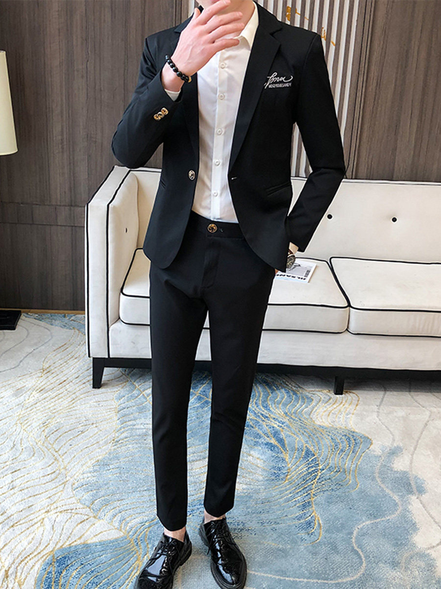 Suit suit Spring and autumn Korean version slim 2021 new jacket fashion casual hair stylist small suit three-piece suit