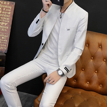 Suit suit suit men Korean version of self-cultivation professional business Leisure dress youth British small suit men three sets tide