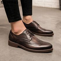 West Sharp 2020 New Business Casual Leather Shoes Mens Edition Trends Inglén Genuine Leather Mens Shoes Burlock Carved Shoes Summer