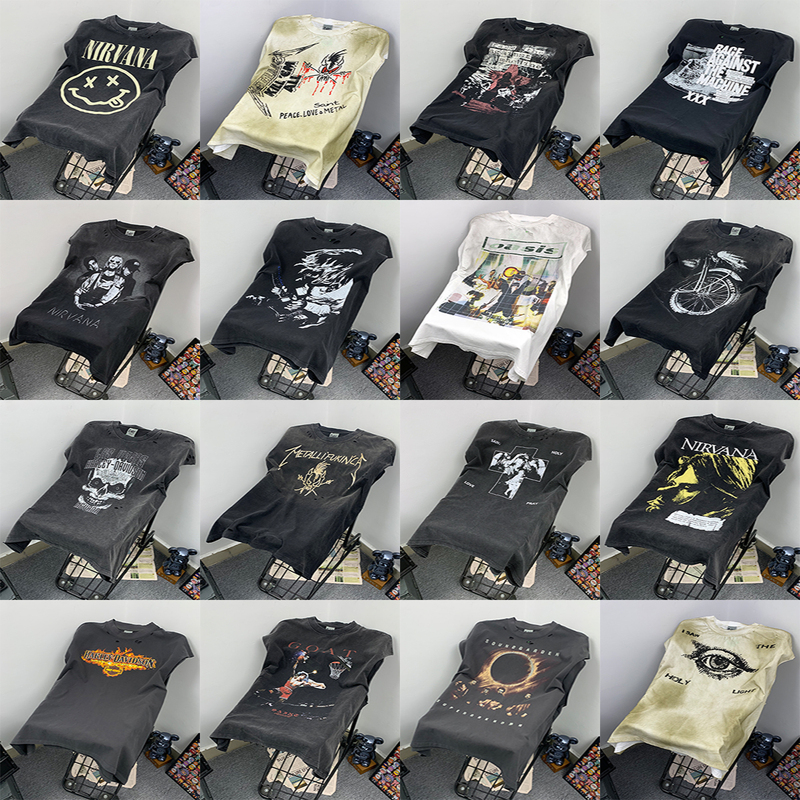 Summer Vintage American High Street Washed Distressed Retro Trendy Loose Heavyweight Pure Cotton Sleeveless Vest