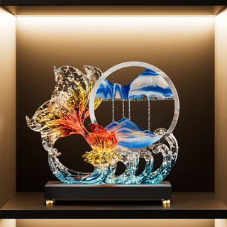 New Chinese-Style Year-After-Year Abundance Quicksand Painting Creative Ornament for Living Room, Wine Cabinet, Tv Cabinet, Entrance Decoration, Housewarming Gift