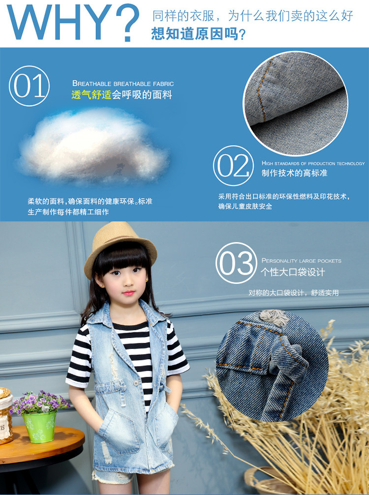 Gilet fille en Toile de coton - Ref 2070678 Image 9