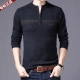 Ordos City mùa đông ấm áp áo len cashmere dệt kim nam dây kéo nửa cao cổ trung niên cha tải áo len dày
