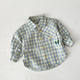 新生儿衣服春秋款宝宝可爱格纹衬衫男女宝宝百搭上衣婴幼儿外出服