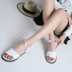 Mùa hè 2018 phiên bản mới của Hàn Quốc của giày sandal hở mũi nữ đế bằng phẳng đơn giản thời trang ngọc trai Giày Roman giày nữ thủy triều sandal đế cao Sandal