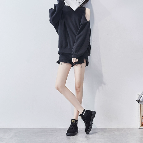 Martens, демисезонные утепленные универсальные ботинки в английском стиле для отдыха, из натуральной кожи, в британском стиле, 2020, популярно в интернете