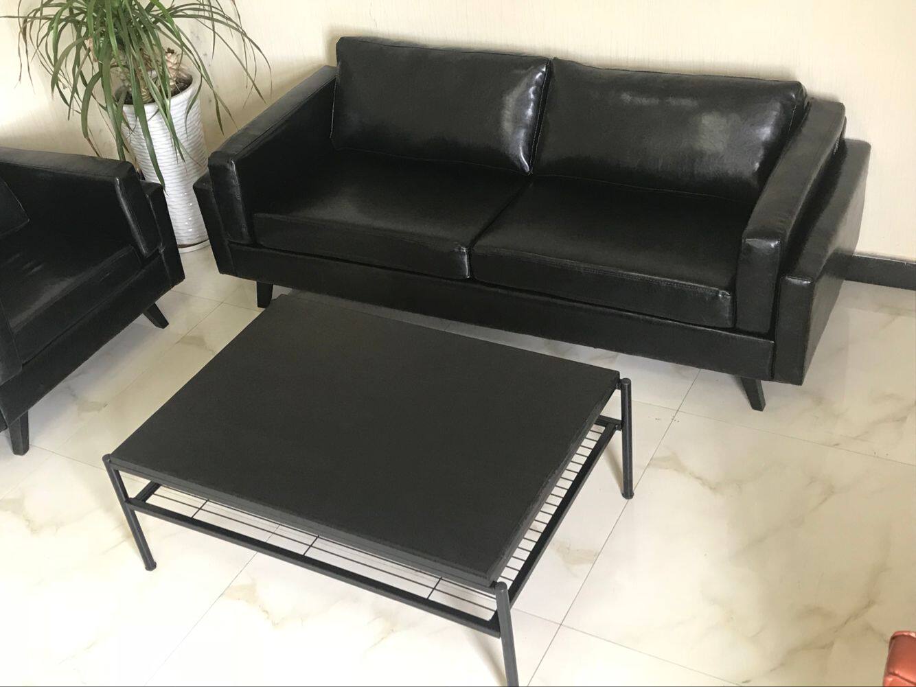 Small apartment solid wood coffee table modern minimalist Nordic office reception business reception living room creative iron coffee table