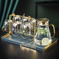 High-end glass cup with tea kettle high temperature resistant household guest teapot living room light luxury water set