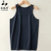 Áo len cashmere mới cho nam cổ tròn mùa thu và bộ mùa đông Bộ vest mỏng chạm đáy áo vest cashmere nguyên chất ba lỗ Lót