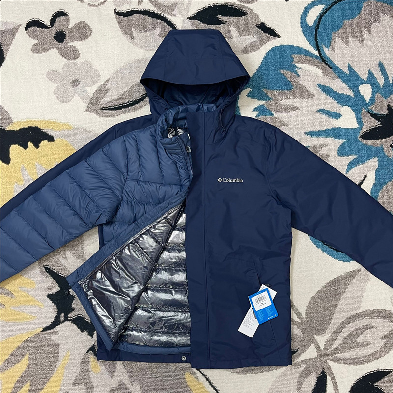 Colombia Men's Winter Waterproof Windproof Thermal 700 Fill down 3-in-1 Jacket Xe 75.2kg Piece Set