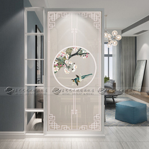 New product Simple modern art glass entrance partition screen Aisle back frosted translucent tempered double-sided magpie
