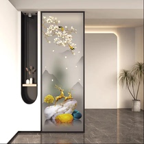 Modern art glass screen customized entrance hall living room double-sided screen partition tempered frosted shoe cabinet fortune