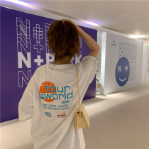 2021 Summer New Womens Dress Half Sleeve Undershirt Woman Han Edition Loose 100 Lap Pure Cotton Short Sleeve White Inst Woman