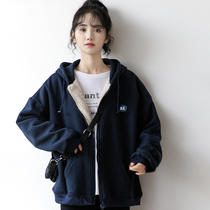 Even cap sweatshirt for women 2021 new autumn and winter plus suede thickened blouses foreign air and less relaxed and casual jacket tide