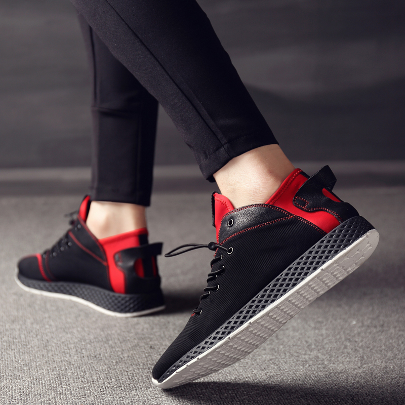 2021 autumn tide shoes Harajuku sneakers men Korean fashion casual red canvas Joker running board shoes men