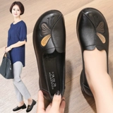 Обувь для матери, нескользящие туфли для кожаной обуви, из натуральной кожи, для среднего возраста, мягкая подошва