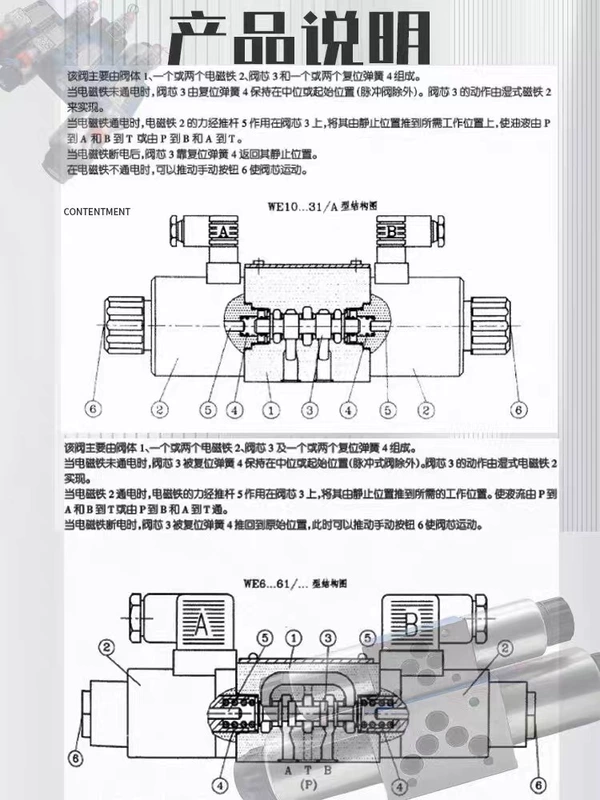 4WE6 thủy lực điện từ đảo chiều van định hướng van 4WE6D/10D Series đơn AC/DC cao áp van điện từ van thủy lực 5 3 van điều khiển lưu lượng thủy lực