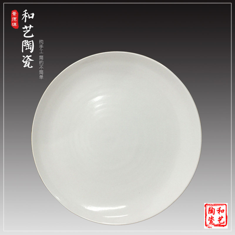 80cm blue and white ceramic seafood plate 60cm pure white plate oversized large plate chicken plate custom manufacturers
