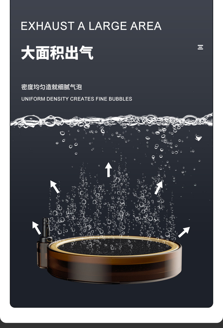 马印氧气盘鱼缸气泡石纳米气盘雾化气盘大气泡氧气泵增氧泵气盘 detail 13
