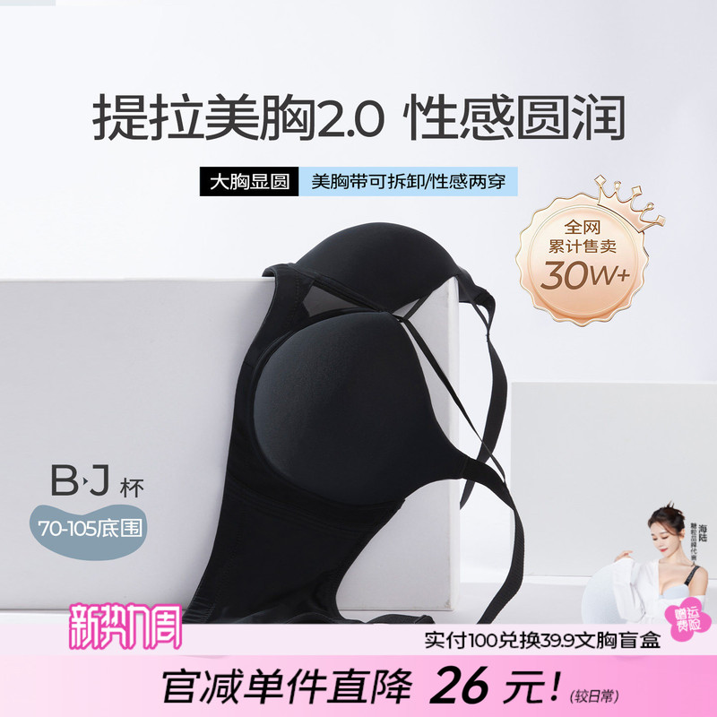 Plus-Size Lingerie for Women with Large Busts, Cartoon Style, Push-Up, Side Support, Anti-Sagging, Thin Bra