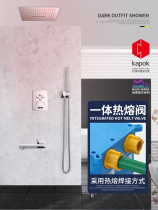 American ZSON Zoo Extended Hot Melt Concealed thermostatic shower Shower Shower Suit Embedded in wall Bluetooth Music LED suction top