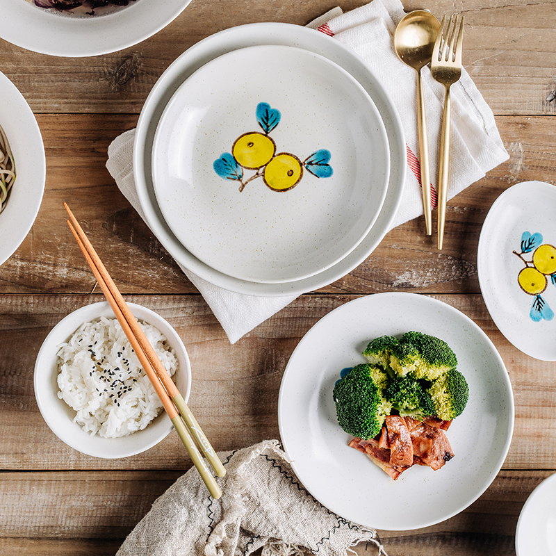 Creative loquat fruit Japanese ramen rainbow such as bowl bowl of soup bowl rainbow such use household eats 2 jobs, lovely ceramic tableware