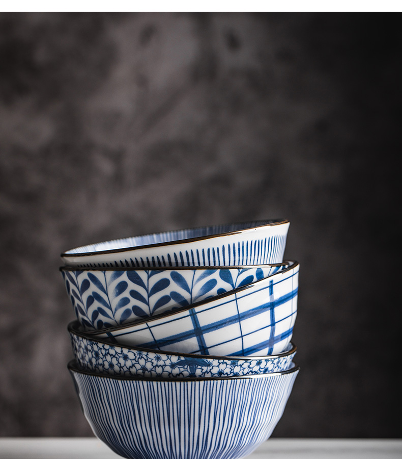 Creative thread series 10 bowl combine home eat rice bowl porringer of jingdezhen ceramic tableware suit type