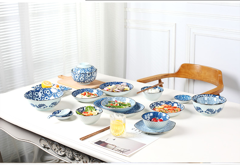 Jingdezhen Japanese ceramics tableware suit 7 inches deep dish dish dish creativity under the glaze color of circular plate