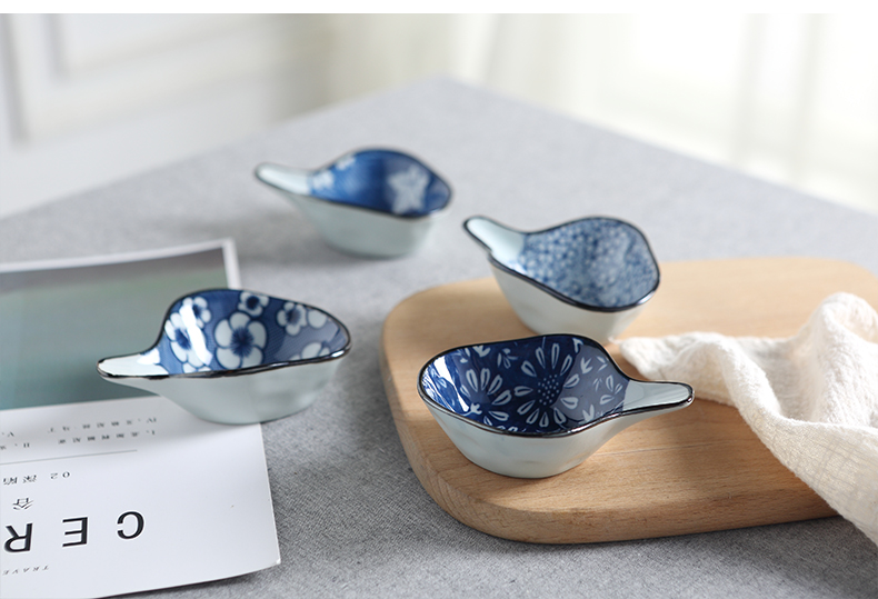 Creative hand under glaze color porcelain Japanese and cold dishes flat dish of sauce oil disc shaped disc of small dishes