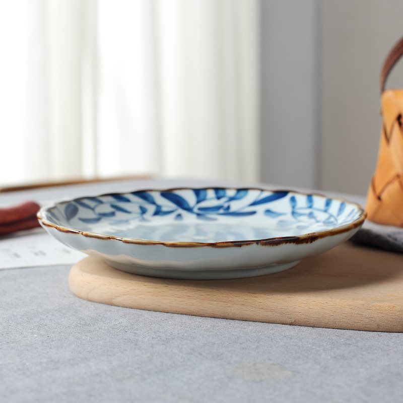 Japanese ceramic plate hot dish dish dish dish irregular number plate household dish of creative SaPan dishes