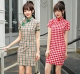 Весеннее летнее короткое элегантное ципао, коллекция 2021, китайский стиль