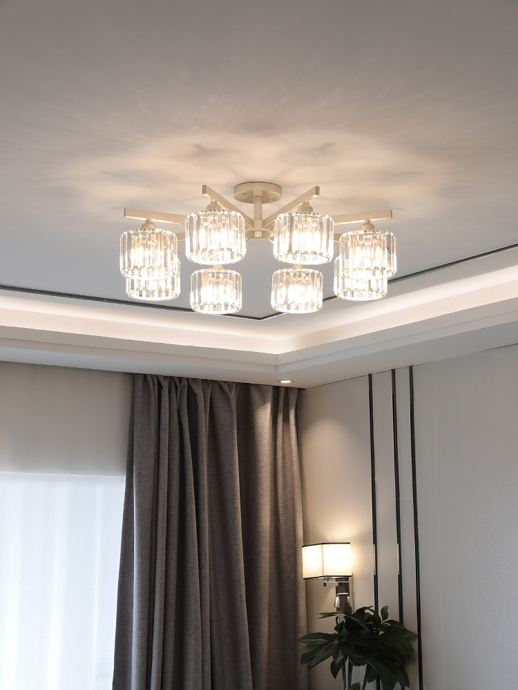 Living room lamp 2022 new living room headlight led crystal ceiling lamp modern minimalist crystal lamp light luxury lamp