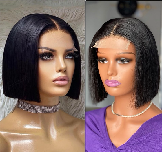Glueless Lacefront Wig Bobo Original Hair One-Size-Fits-All Short Bob Real Hair