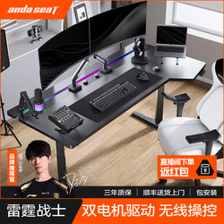 Anderstrom Thunder Warrior Gaming Desk Dual Motor Electric Adjustable Desk For Home Desktop Office Computer Desk