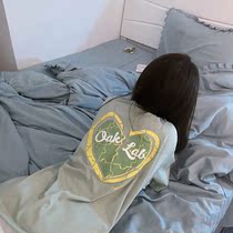 Large size 2021 summer new loose slim white round neck Hong Kong wind chin tide long cotton T-shirt women