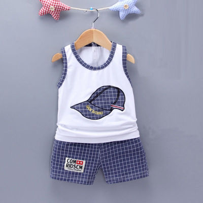 ZZ31童装2周岁男童夏装3婴幼儿童夏季无袖4宝宝运动1-5岁背心套装