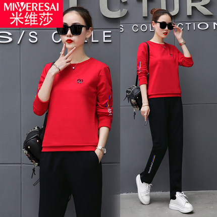 运动服套装女士春秋2018新款 韩版时尚潮宽松