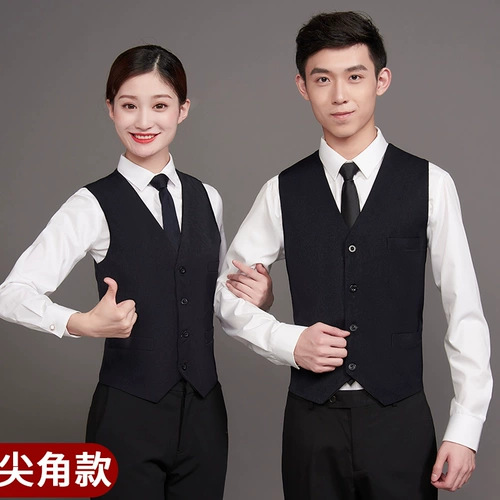 Жилет подходит для мужчин и женщин, черная куртка для работы