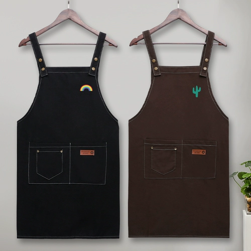 Кофейный фартук для маникюра для работы, делается под заказ, с печатью вашего логотипа