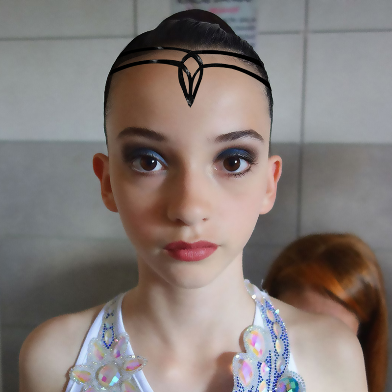Latin dance headdress CBDF children's black pool competition hair hoop hair accessories Diamond professional national standard performance headdress wig