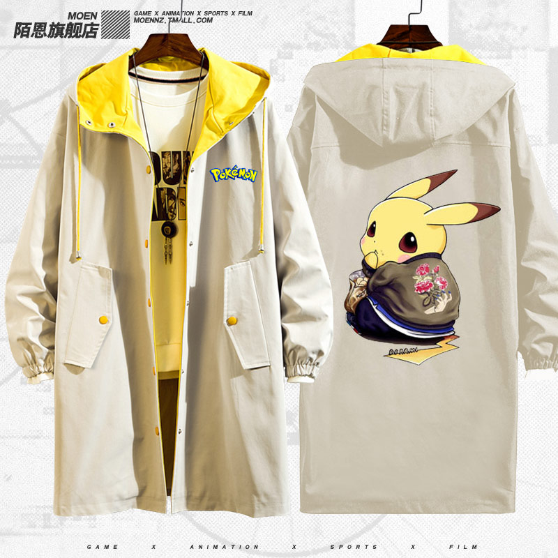 Jacket Elf Bảo Giấc mơ Elf Pikachu Thám Co-hoạt hình Jacket Quần áo Couple nam Và nữ áo gió