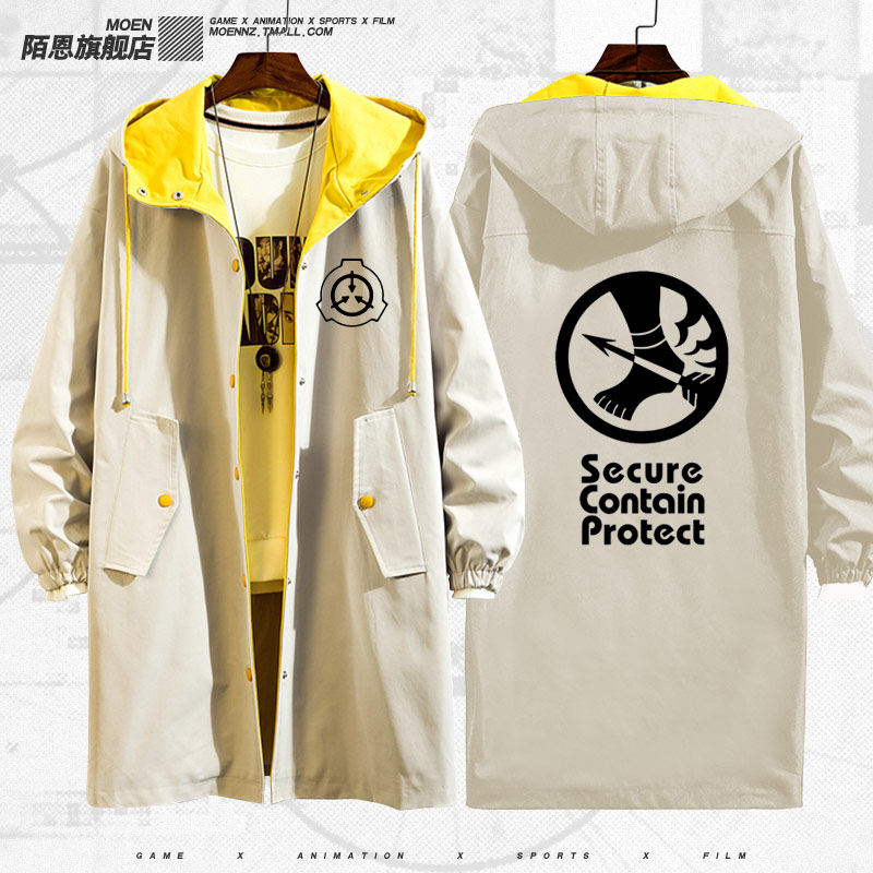 quần áo dài trong một áo khoác áo gió xung quanh Supernatural Creatures Horror Shelter SCP Foundation
