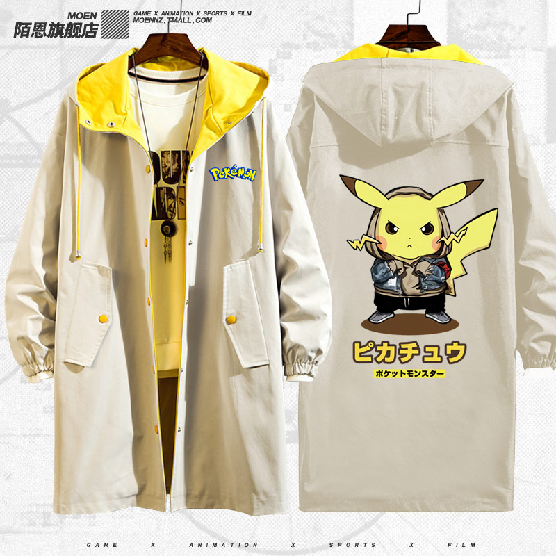 Jacket Elf Bảo Giấc mơ Elf Pikachu Thám Co-hoạt hình Jacket Quần áo Couple nam Và nữ áo gió